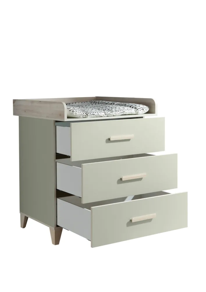 Wickelkommode PRIZZI pastellgrün/ braun