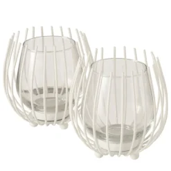 Windlicht Set LAVAL 4-teilig weiß