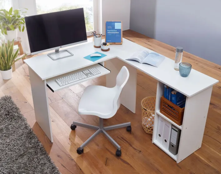 Winkelschreibtisch 120 x 140 cm weiß