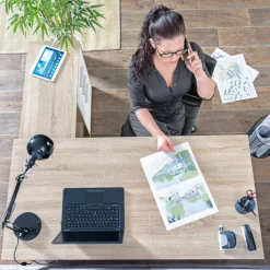 Winkelschreibtisch LONDON 139 x 136 cm Sonoma Eiche braun