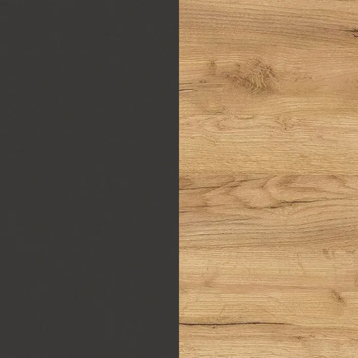 Winkelschreibtisch PODIUM Graphit/ Navarra Eiche