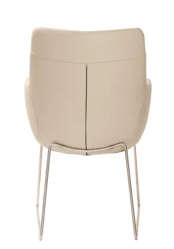 WK-WOHNEN Armlehnstuhl Lederbezug weiß