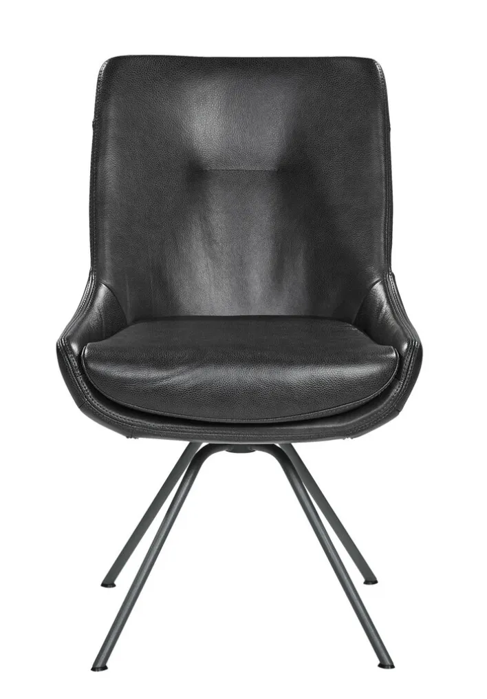 WK-WOHNEN Stuhl Lederbezug schwarz
