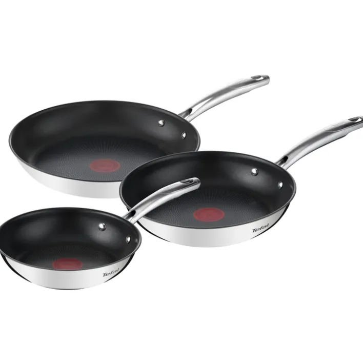 WMF Pfannenset DUETTO Edelstahl 3-tlg. 20/24/28 cm Silberfarbig/Schwarz