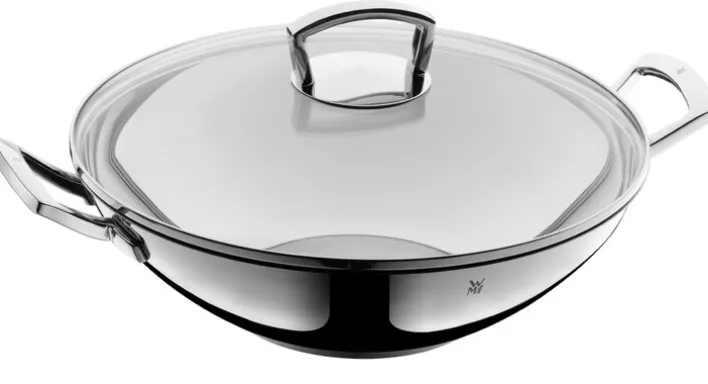 WMF Wok inklusive Glasdeckel 36 cm Edelstahl