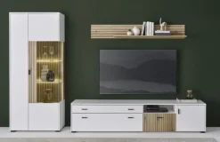 Wohnkombi HUDSON 3-teilig 285x180 cm weiß/braun