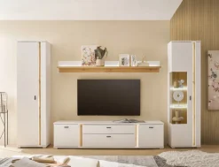 Wohnkombi 17 LONG ISLAND 4-teilig 330x200 cm weiß/braun