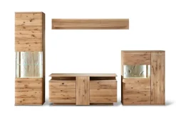 Wohnwand 320 cm Asteiche bianco teilmassiv