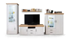 Wohnwand 369 cm NB Pinie Aurelio weiß /Grandson Oak braun