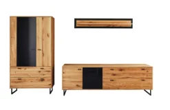 Wohnwand AREZZO II 3-teilig Wildeiche 319 x 186 cm