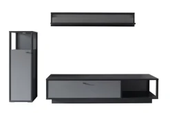 Wohnwand LUXOR II 3-teilig Royla grau/ anthrazit