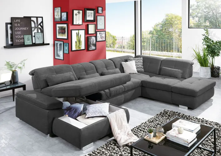 YoungLife Wohnlandschaft RAGUSA II-SF anthrazit